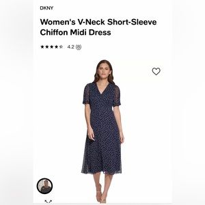 DKNY
Women's V-Neck Short-Sleeve Chiffon Midi Dress